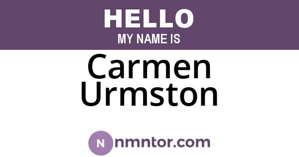 Carmen Urmston
