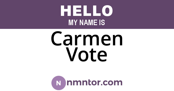 Carmen Vote