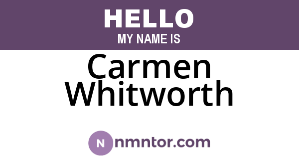 Carmen Whitworth