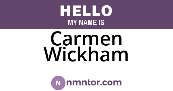 Carmen Wickham