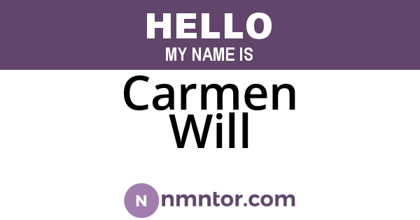 Carmen Will