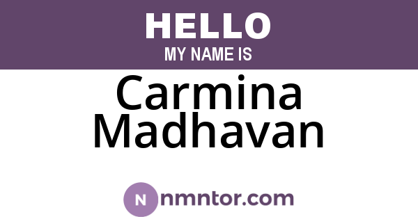 Carmina Madhavan