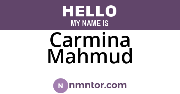 Carmina Mahmud