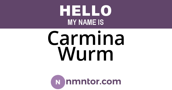 Carmina Wurm