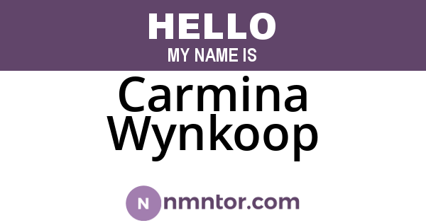 Carmina Wynkoop