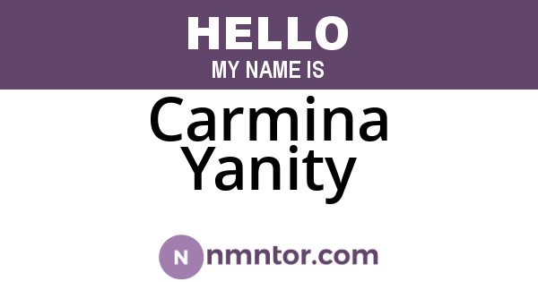 Carmina Yanity