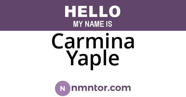 Carmina Yaple