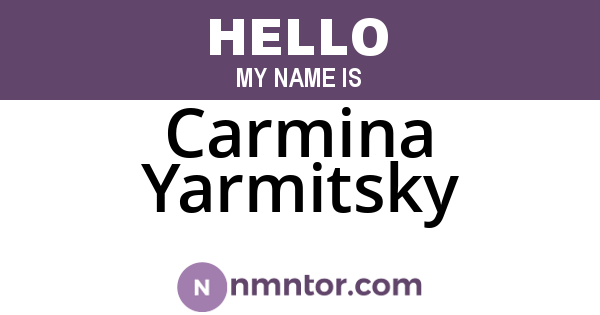 Carmina Yarmitsky