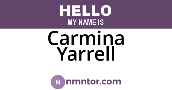 Carmina Yarrell