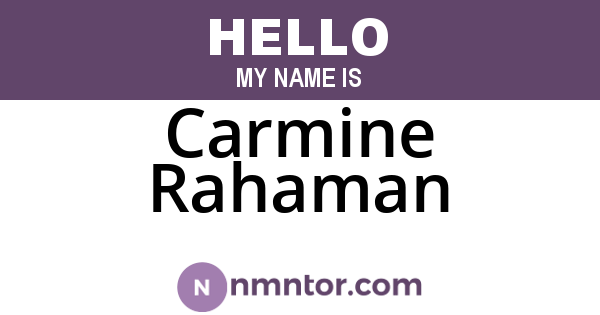 Carmine Rahaman