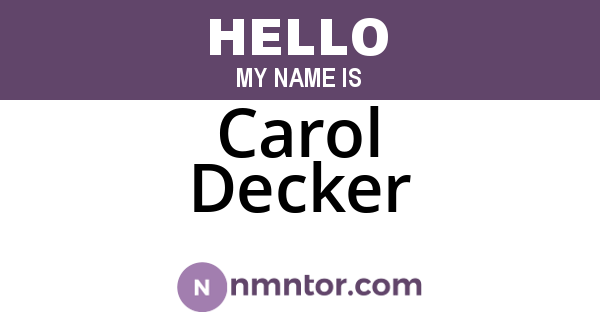 Carol Decker