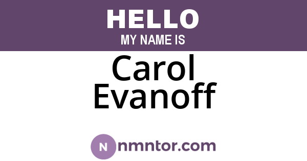 Carol Evanoff