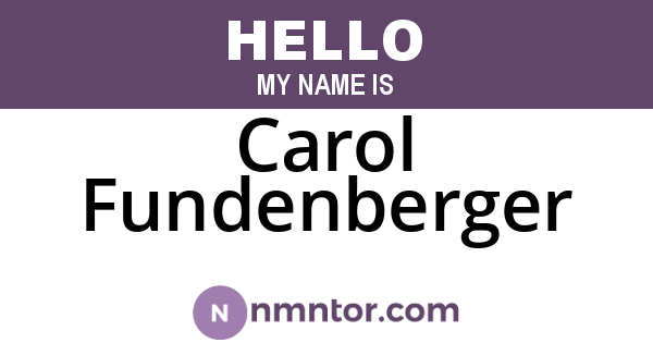 Carol Fundenberger