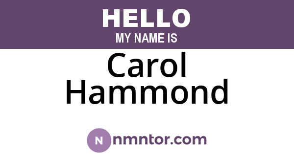 Carol Hammond