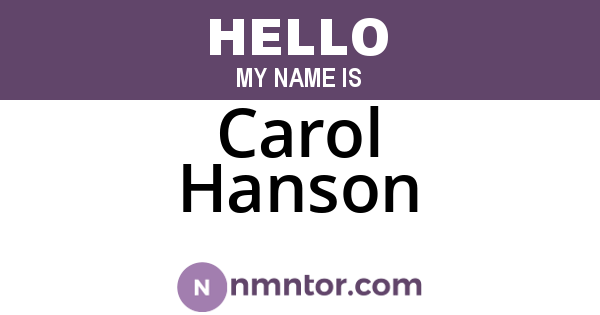 Carol Hanson