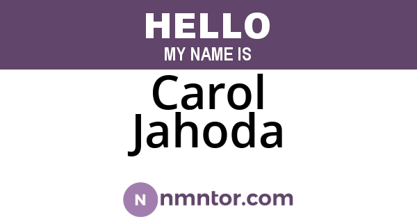 Carol Jahoda