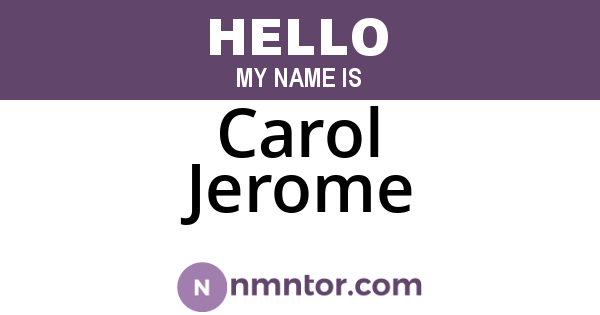 Carol Jerome