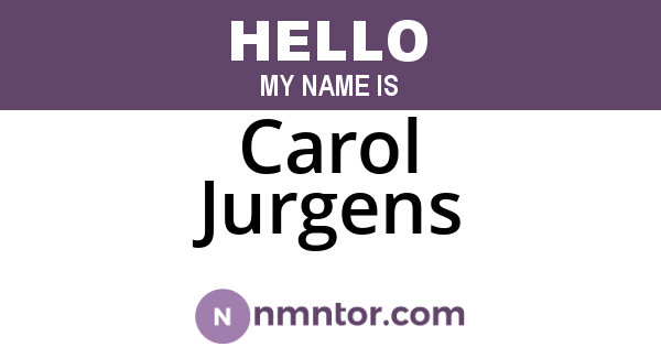 Carol Jurgens