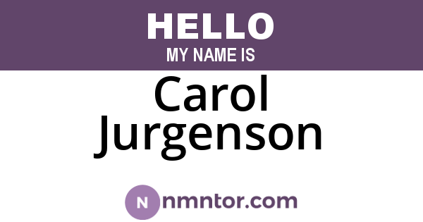 Carol Jurgenson