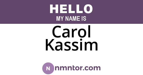 Carol Kassim