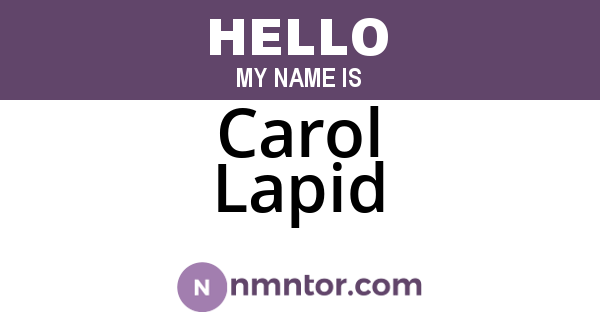 Carol Lapid