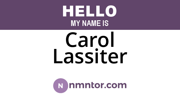 Carol Lassiter