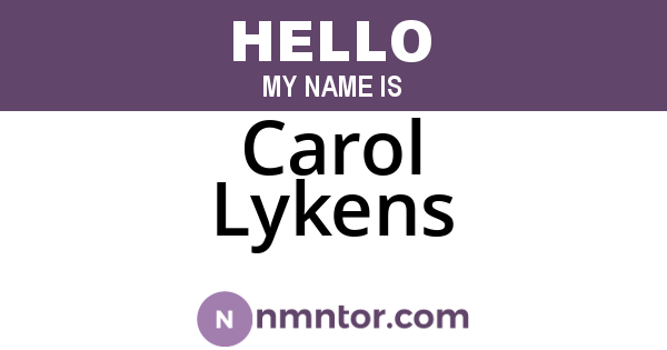 Carol Lykens