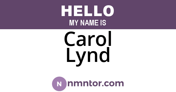 Carol Lynd