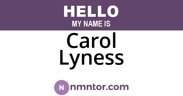 Carol Lyness