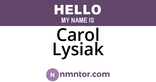 Carol Lysiak