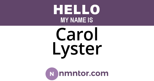 Carol Lyster