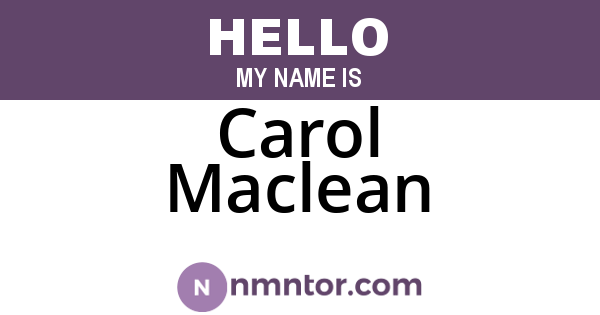 Carol Maclean