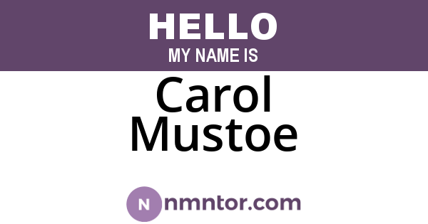 Carol Mustoe