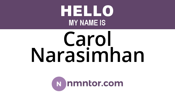 Carol Narasimhan