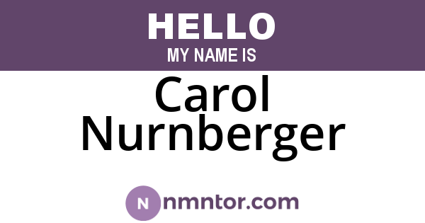 Carol Nurnberger
