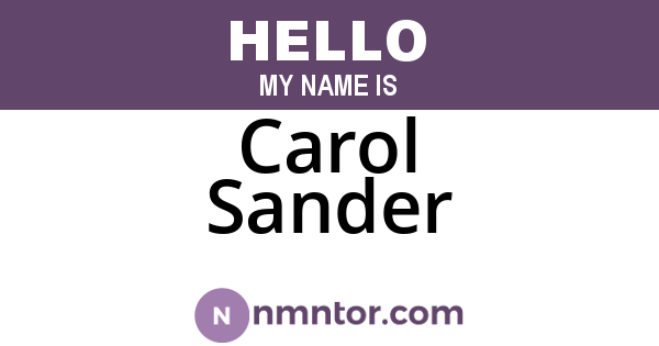 Carol Sander
