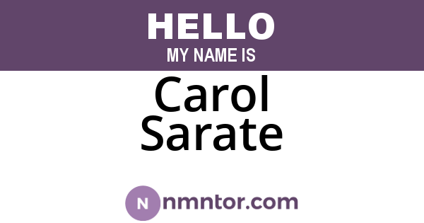 Carol Sarate