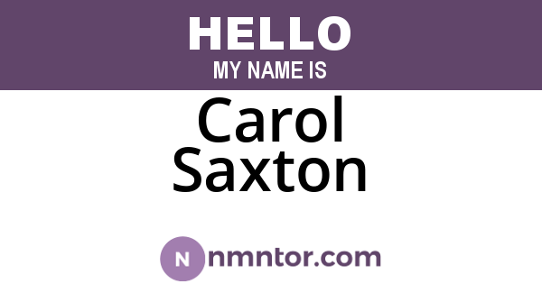 Carol Saxton