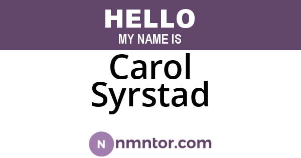Carol Syrstad