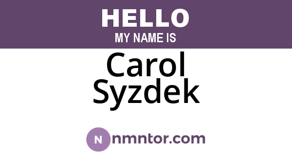 Carol Syzdek