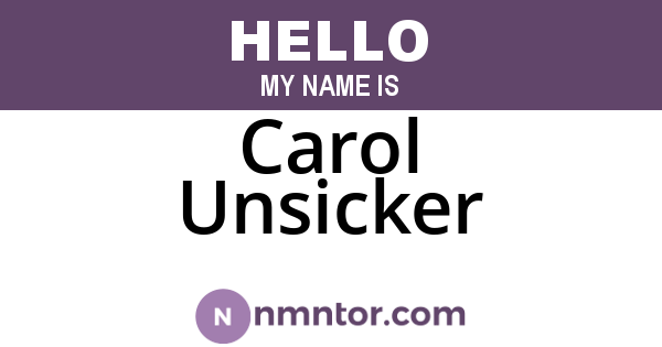 Carol Unsicker