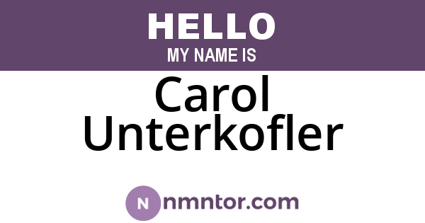 Carol Unterkofler