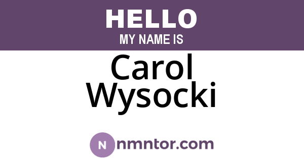 Carol Wysocki