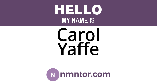 Carol Yaffe