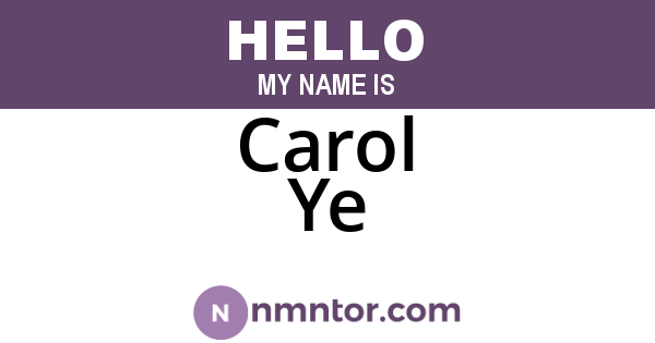 Carol Ye