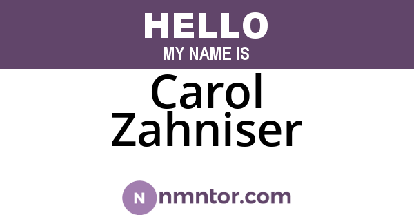 Carol Zahniser