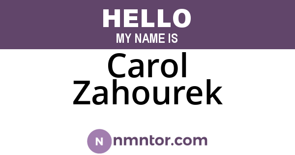 Carol Zahourek