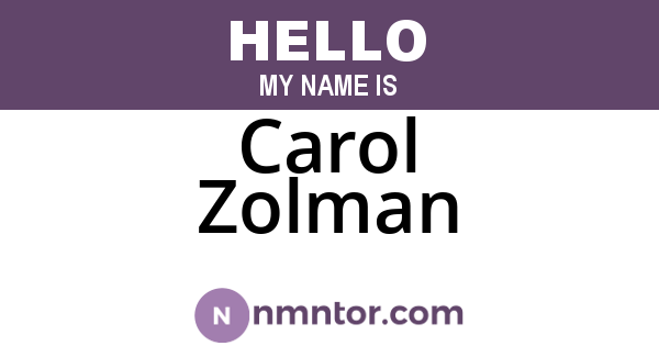 Carol Zolman