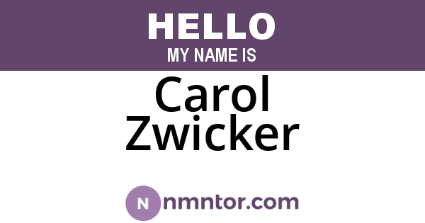 Carol Zwicker