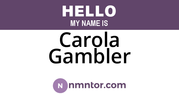 Carola Gambler